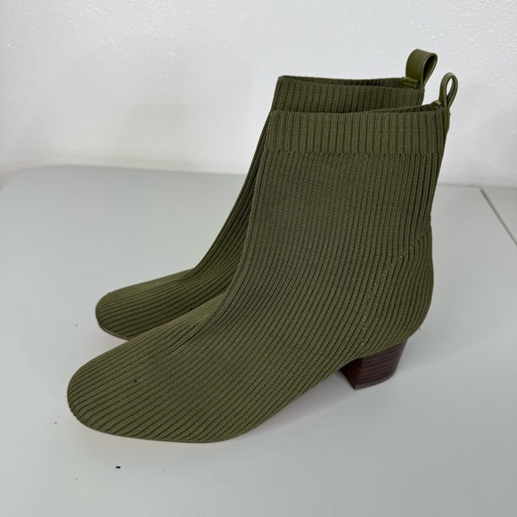 Joie Green Knit Ankle Booties Size 8 - Picture 3 of 6